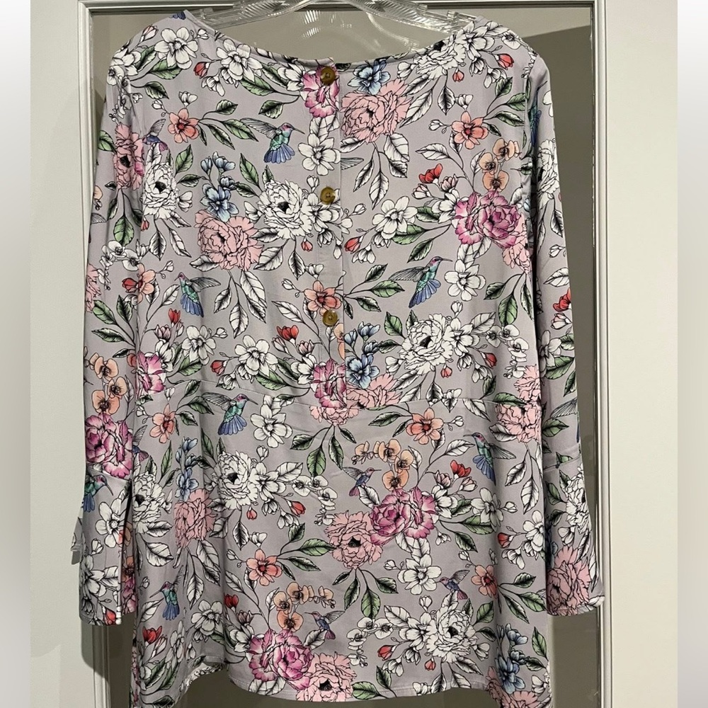 J JILL HUMMING BIRD TOP MULTI COLOR SIZE MEDIUM NWT! - Picture 5 of 6